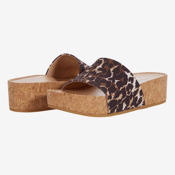 Veronica Beard Dresdyn Leopard sandals size 8 women platform slides - Picture 2 of 10